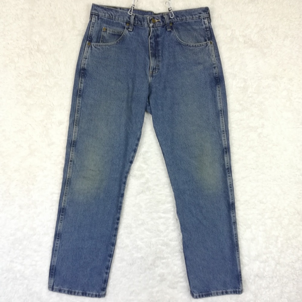 Wrangler Mens Jeans Blue Ridge Straight Leg Blue Denim Medium Wash 34x32